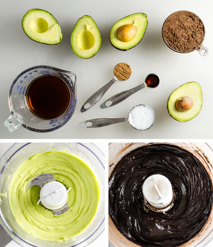 Dark Chocolate Avocado Frosting - this delicious vegan dairy free recipe takes just minutes to prepare and you'd never guess it's made with avocados! | VeggiePrimer.com