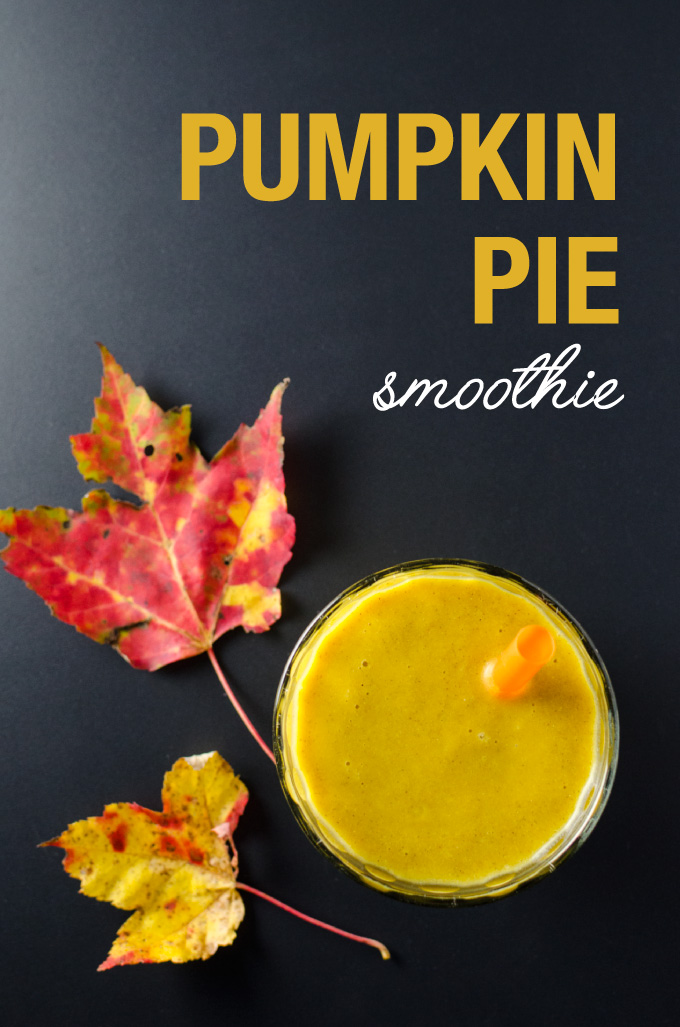 Pumpkin Pie Smoothie - a quick and easy vegan and gluten free healthy snack that tastes like a dessert | VeggiePrimer.com