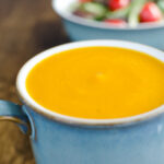 Ginger Butternut Carrot Soup - this simple vegan gluten-free recipe can be made in three easy steps - takes about 30 minutes to prepare from start to finish |VeggiePrimer.com