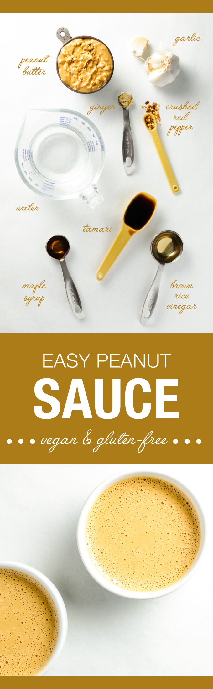 Easy Peanut Sauce - Whip up this simple blender recipe in minutes - this vegan and gluten-free sauce goes great with sushi, salad and spring rolls! | VeggiePrimer.com