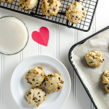 Gluten-Free Vegan Chocolate Chip Cookies - made with apple sauce and maple syrup - this healthy recipe yields moist and tasty cookies with a cake-like texture | VeggiePrimer.com