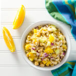 Brown Rice Citrus Salad - this easy vegan and gluten-free recipe offers a pleasing blend of flavors and textures - great for a side dish, but hearty enough for a meal! | VeggiePrimer.com
