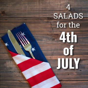 4 salad recipes for the 4th of july - knife and fork in a flag napkin
