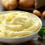 bowl of garlic mashed potatoes